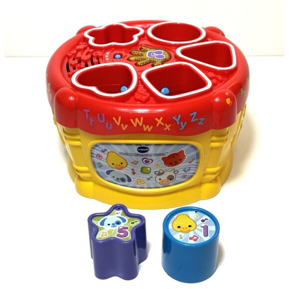 VTech Sort & Discover Drum Musical Shape Sorter Baby Toddler Learning Toy - Picture 1 of 7
